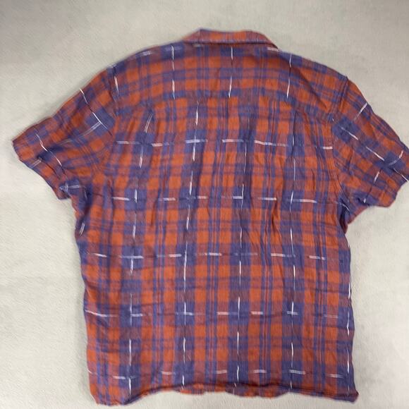 Baird McNutt Murano Slim Fit Mens XL Button Shirt 99% Linen Blend Short Sleeve - Picture 4 of 7